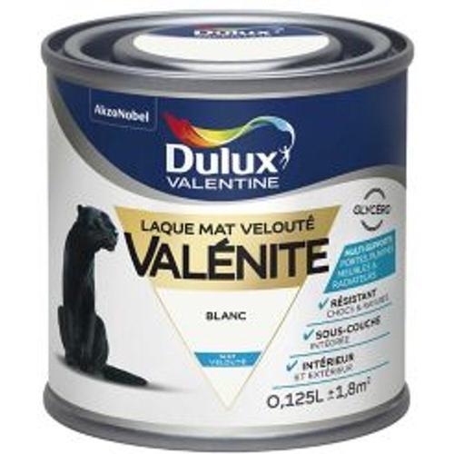 Laque mat velout? blanc Val?nite Dulux Valentine 125ml