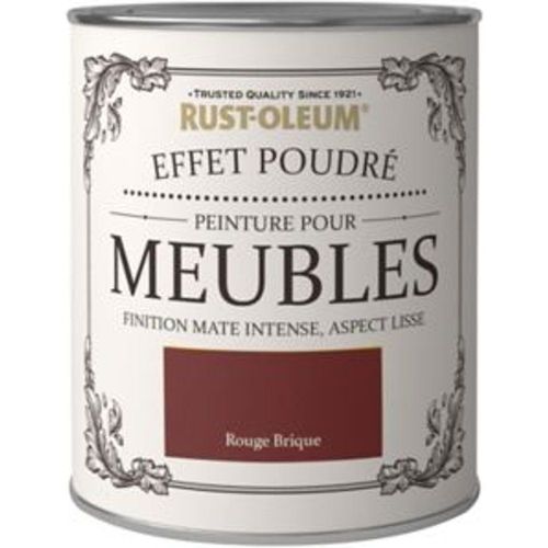 Peinture pour meubles Rust-Oleum rouge brique effet poudr? mat intense 0 75L