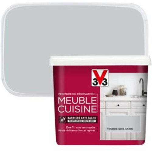 Peinture de r?novation meuble cuisine V33 tendre gris satin 750ml