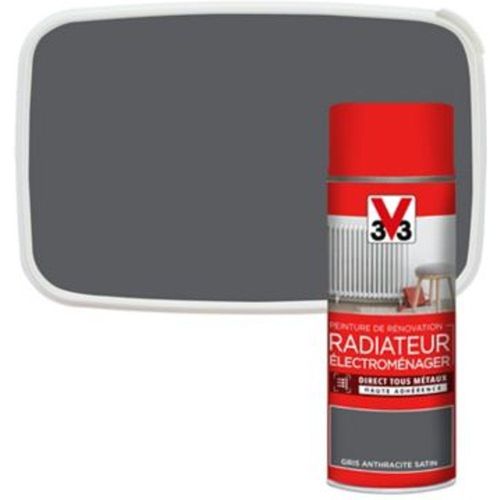 Peinture de r?novation a?rosol radiateur ?lectrom?nager V33 anthracite satin 400ml