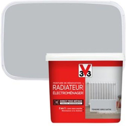 Peinture de r?novation radiateur ?lectrom?nager V33 tendre gris satin 0 75L