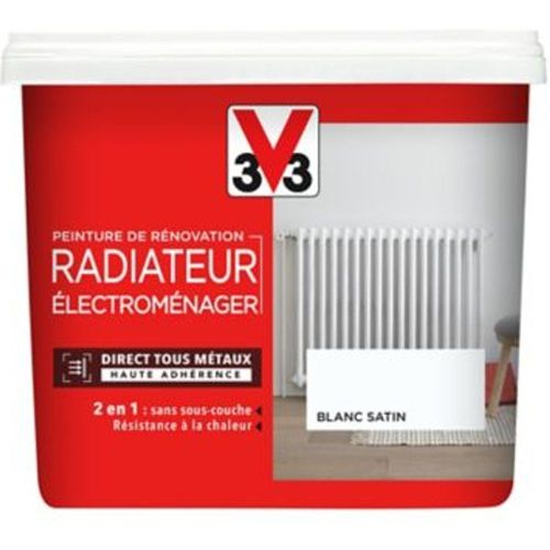 Peinture de r?novation radiateur ?lectrom?nager V33 blanc satin 0 75L