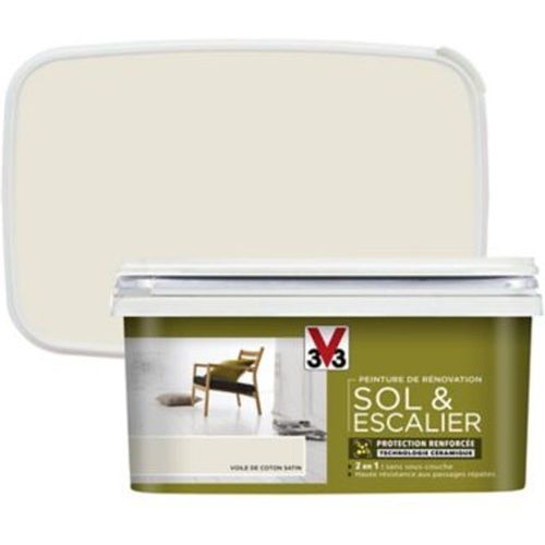 Peinture de r?novation sol et escalier V33 voile de coton satin 2L