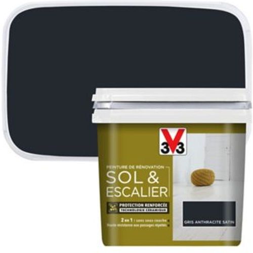 Peinture de r?novation sol et escalier V33 anthracite satin 0 75L