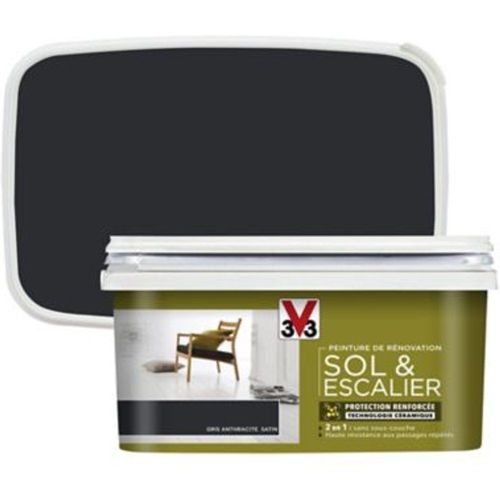 Peinture de r?novation sol et escalier V33 anthracite satin 2L