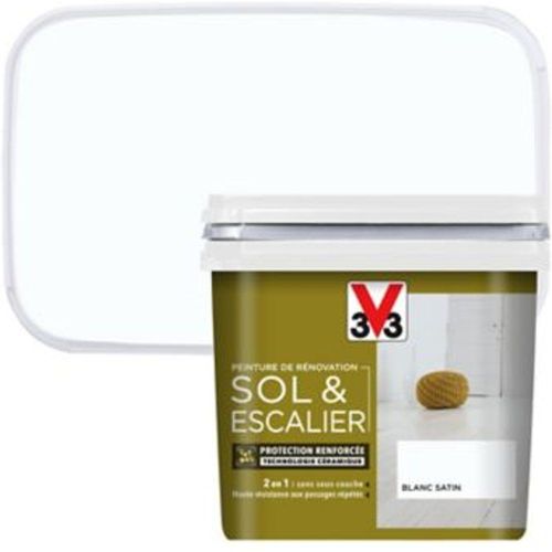Peinture de r?novation sol et escalier V33 blanc satin 0 75L