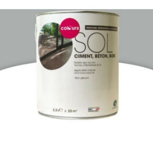 Peinture sol int?rieur/ext?rieur Colours aluminium cendr?e satin 2 5L