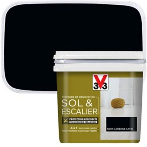 Peinture de r?novation sol et escalier V33 noir carbone satin 0 75L
