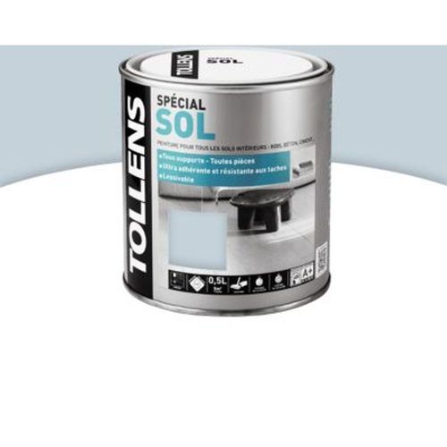 Peinture sol int?rieur Tollens gris argent 0 5 L
