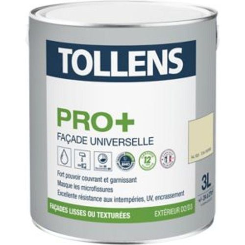 Peinture fa?ade universelle Tollens pro+ pierre 3L