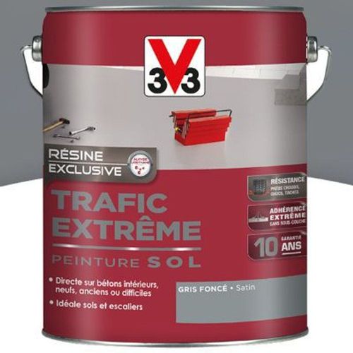 Peinture sol int?rieur ext?rieur trafic extr?me V33 gris fonc? 5L