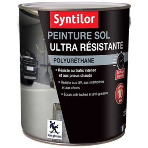 Peinture pour sol ultra r?sistante pierre blanche satin Syntilor 2 5L