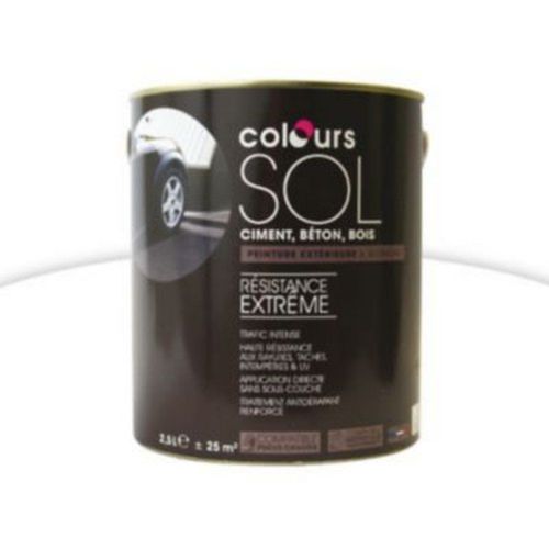 Peinture sol Colours Premium blanc satin 2 5L