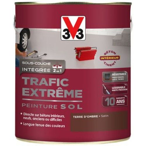 Peinture sol int?rieur Trafic Extr?me V33 terre ombre satin? 2 5L
