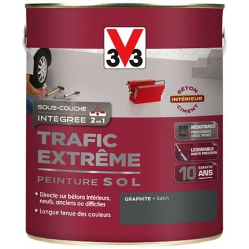 Peinture sol int?rieur Trafic Extr?me V33 graphite satin? 2 5L