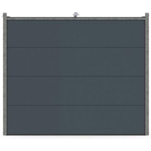 Porte de garage sectionnelle GoodHome gris - L.240 x h.200 cm - motoris?e (en kit)