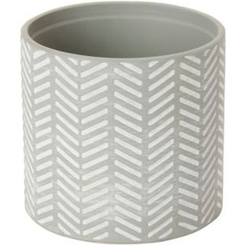 Pot Rond ? Chevrons ?Maill? Gris - 12?Cm