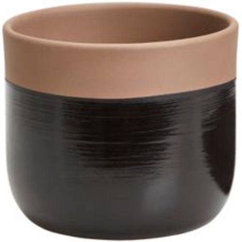 Pot Rond Argile Semi-?Maill? Noir - 10 5?Cm