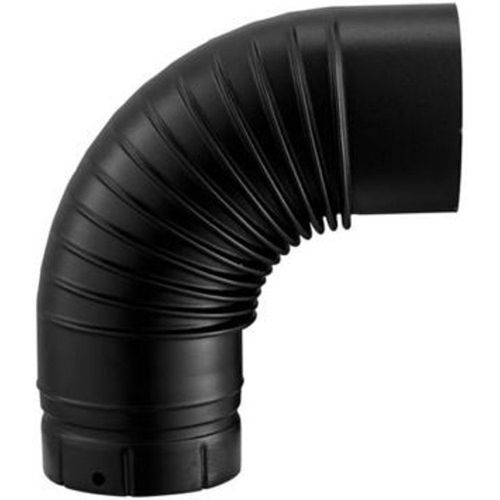 Coude ?maill? noir mat 90? - 180 mm Poujoulat