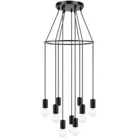 Plafonnier E27 28W GoodHome Lognes noir mat H.31 x Ø25 cm