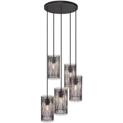 Suspension Elvis 5 Lumi?Res E27 40w Ip20 179 7 X 40 Cm Noir