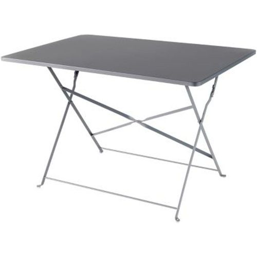 Table De Jardin En M?Tal Goodhome Saba Gris 70 X 110 Cm