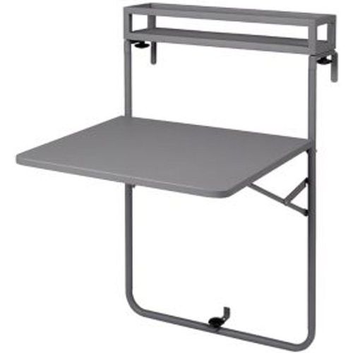 Table De Balcon En M?Tal Goodhome Saba Gris 60 X 53 X H 97 Cm