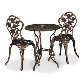 Relaxdays Ensemble bistrot 3 pièces Meubles balcon vintage Salon jardin