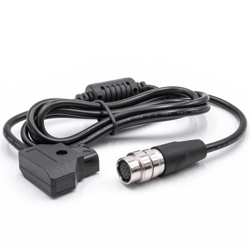 vhbw Câble D-Tap compatible avec Hirose 12 broches, Olympus OM-D EM-5 appareil photo, objectif - 1 m, noir