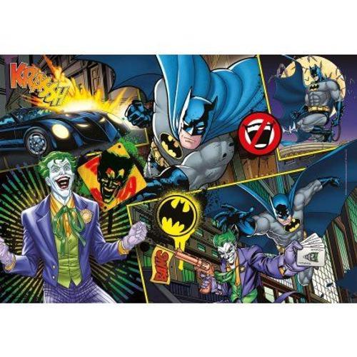 Puzzle 104 Pieces Batman Et Sa Batmobile Avec Le Joker - Puzzle Enfant Super H?Ros - Dessin Anim? - Nouveaut?