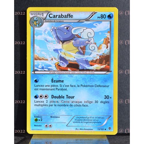 Carte Pokémon 15/101 Carabaffe 80 Pv Série Bw Explosion Plasma Neuf