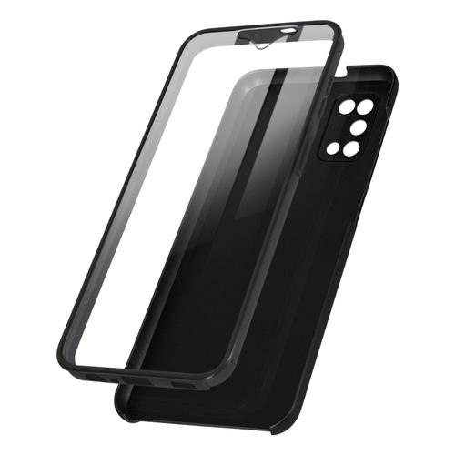 Coque Samsung Galaxy A03s Arrière Rigide Noir Et Avant Souple Transparent