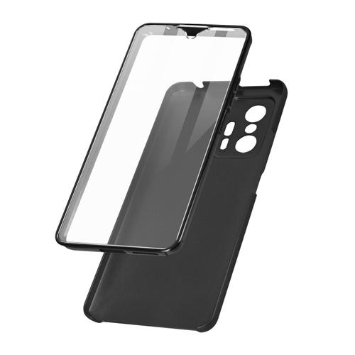 Coque Xiaomi 11t Et 11t Pro Arrière Rigide Noir Et Avant Souple Transparent