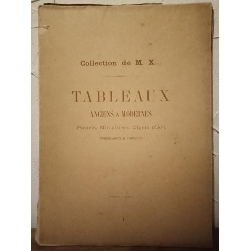 Collection De M. X Tableaux Anciens Et Modernes Pastels Miniatures Objets D'art Galerie Georges Petit 1894