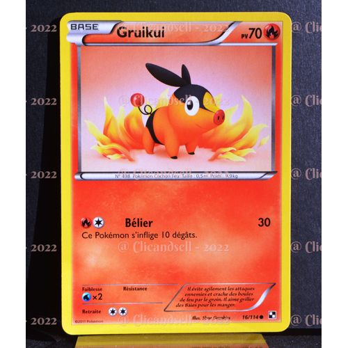 Carte Pokémon 16/114 Gruikui Noir & Blanc Neuf Fr