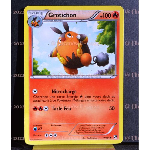 Carte Pokémon 17/114 Grotichon Noir & Blanc Neuf Fr