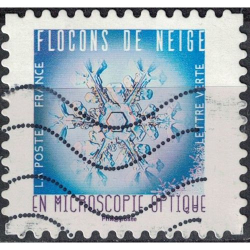 France 2018 Oblitéré Used Flocons De Neige En Microscopie Optique Timbre 8 Y&t 1633