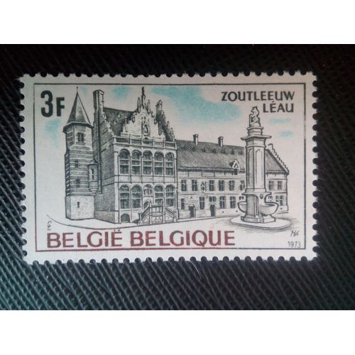 Timbre Belgique Yt 1685 Zoutleeuw, Mairie Et Fontaine 1973 (040206)