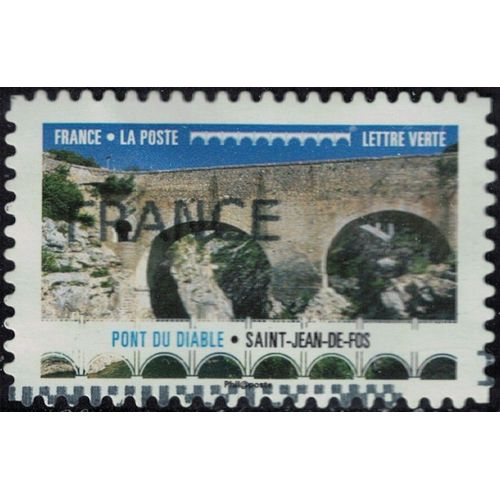 France 2017 Oblitéré Used Ponts Et Viaducs Pont Du Diable Saint Jean De Fos Y&t 1467 Su