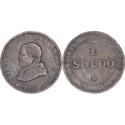 Vatican - 1866 - 1 Soldo - R (Rome) - Pie Ix - Petit Buste? - 01-001