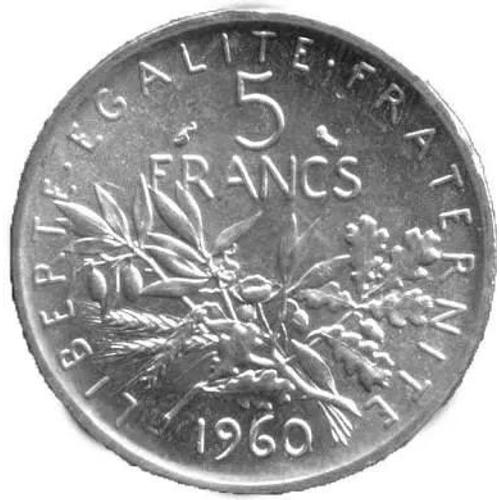 Pièce De Monnaie 5 Francs 1960