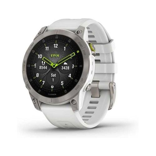 Garmin Epix Gen 2 Sapphire - Titane Blanc - Montre De Sport Avec Bracelet - Silicone - Taille Du Poignet : 125-208 Mm - Affichage 1.3" - 32 Go - Bluetooth, Wi-Fi, Ant+ - 70 G