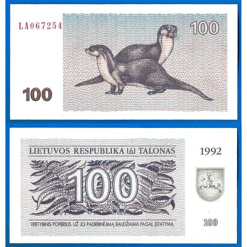 Lituanie 100 Talonas 1992 Neuf Billet Otarie Litu