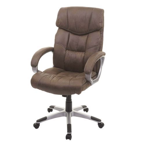Chaise De Bureau Hwc-A71, Chaise Pivotante, Tissu   Imitation Daim, Brun