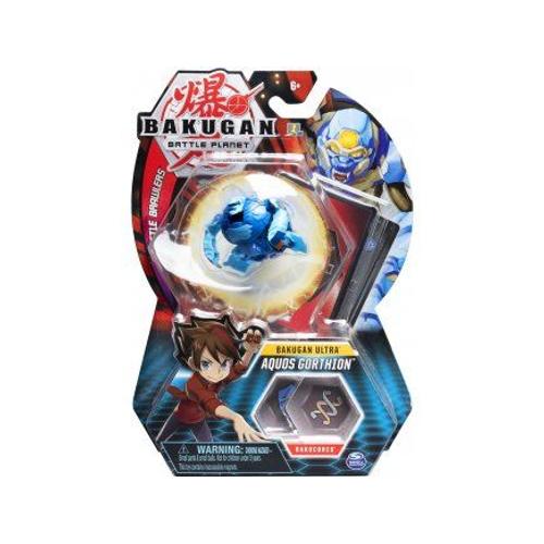 Coffret Bakugan Ultra : Battle Planet - Boule Bleue Aquos Gorthion Et Carte - Figurine Deluxe