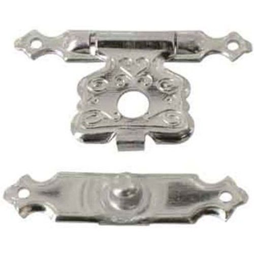 2 fermoirs coffrets Acier nickel? L. 18 mm x H. 28 mm