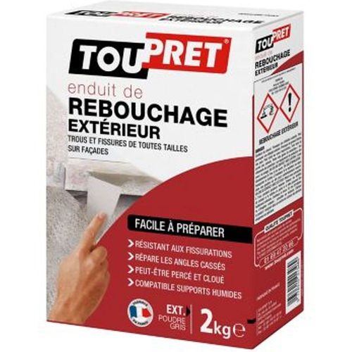Enduit de rebouchage ext?rieur poudre gris Toupret 2kg