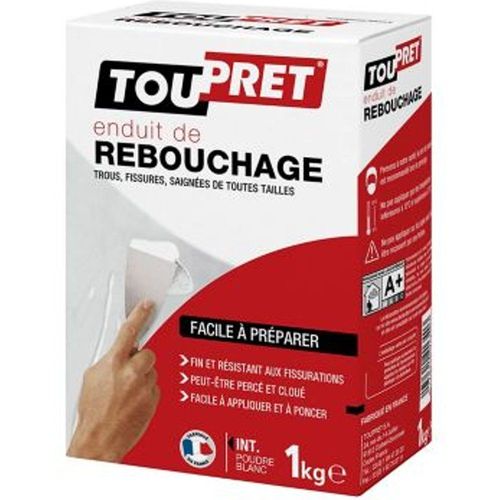 Enduit de rebouchage poudre blanc Toupret 1kg