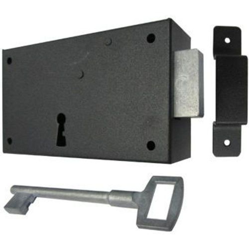 Serrure verrou en applique noire droite 1.5 x 8 cm