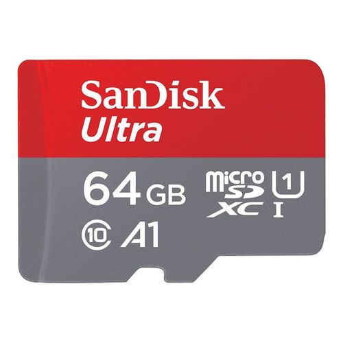 SanDisk Ultra - Carte mémoire flash (adaptateur microSDXC vers SD inclus(e)) - 64 Go - A1 / UHS-I U1 / Class10 - microSDXC UHS-I